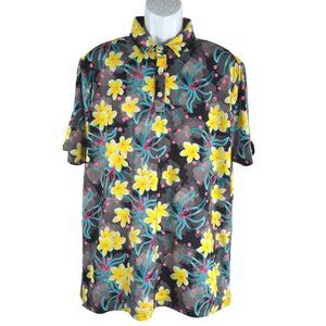 Sunday Swagger Polo‎ Shirt Mens XL Floral Short Sleeve Golf Stretch TP-3404